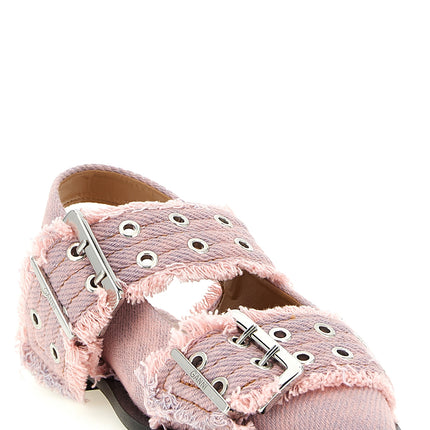 Ganni Multicolor Organic Cotton Ballet Flats