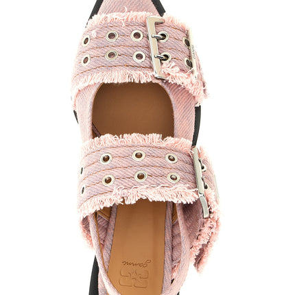 Ganni Multicolor Organic Cotton Ballet Flats