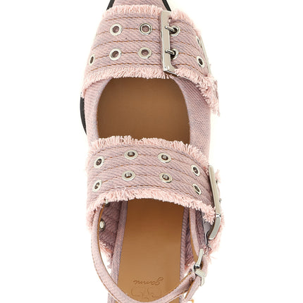 Ganni Multicolor Organic Cotton Mid Heel Pumps