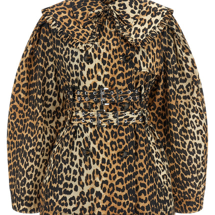 Ganni Brown Recycled Polyamide Coat