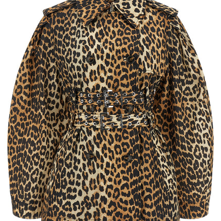 Ganni Brown Recycled Polyamide Coat