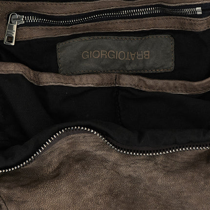 GIORGIO BRATO Brown Lamb Leather Backpack
