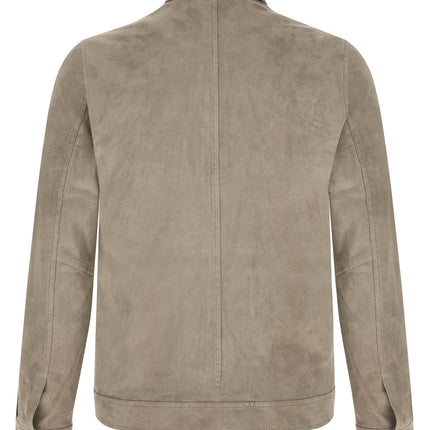 GIORGIO BRATO Gray Lamb Leather Leather Jacket