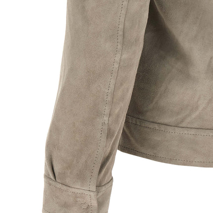 GIORGIO BRATO Gray Lamb Leather Leather Jacket