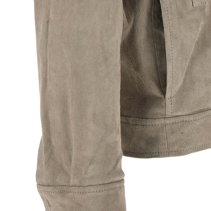 GIORGIO BRATO Gray Lamb Leather Leather Jacket
