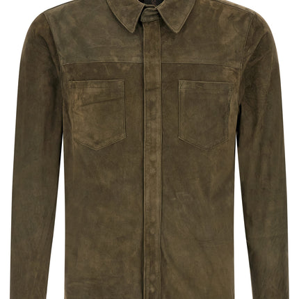 GIORGIO BRATO Bicolor Suede Leather Blouse