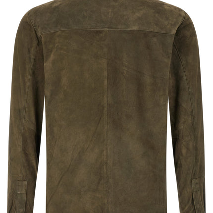 GIORGIO BRATO Bicolor Suede Leather Blouse