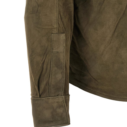 GIORGIO BRATO Bicolor Suede Leather Blouse