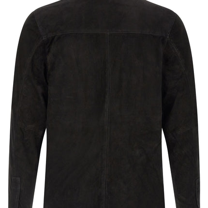 GIORGIO BRATO Black Suede Leather Blouse