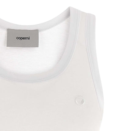 Coperni White Cotton Sleeveles T-Shirt