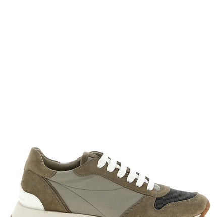 Brunello Cucinelli Bicolor Polyester Athletic Sneakers