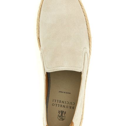 Brunello Cucinelli Gray Calfskin Espadrilles