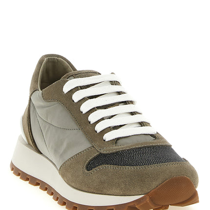 Brunello Cucinelli Bicolor Polyester Athletic Sneakers