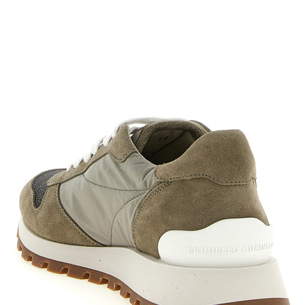 Brunello Cucinelli Bicolor Polyester Athletic Sneakers