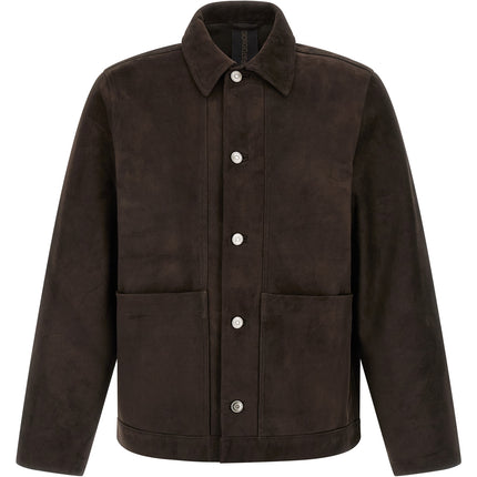 GIORGIO BRATO Brown Suede Leather Leather Jacket