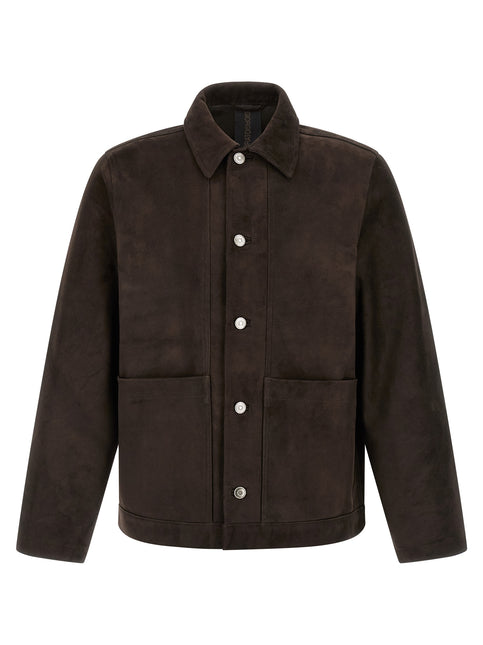 GIORGIO BRATO Brown Suede Leather Leather Jacket