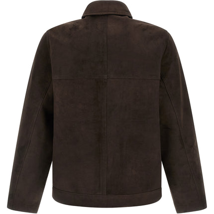 GIORGIO BRATO Brown Suede Leather Leather Jacket