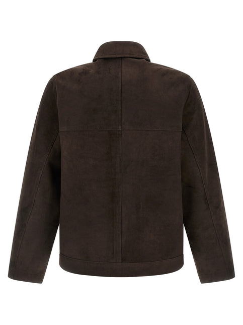 GIORGIO BRATO Brown Suede Leather Leather Jacket