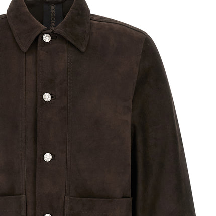 GIORGIO BRATO Brown Suede Leather Leather Jacket