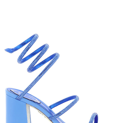 RENE CAOVILLA Blue Viscose Stiletto Heel Sandals
