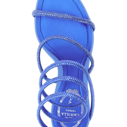 RENE CAOVILLA Blue Viscose Stiletto Heel Sandals