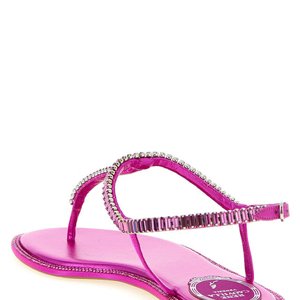RENE CAOVILLA Fuchsia Viscose Flat Sandals
