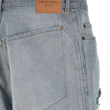 Balenciaga Blue Cotton Relaxed Fit Jeans