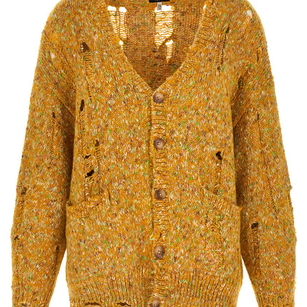 R13 Bicolor Alpaca Leather Cardigan