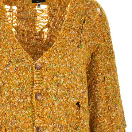 R13 Bicolor Alpaca Leather Cardigan