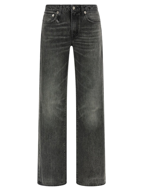R13 Gray Cotton Straight-Leg Jeans