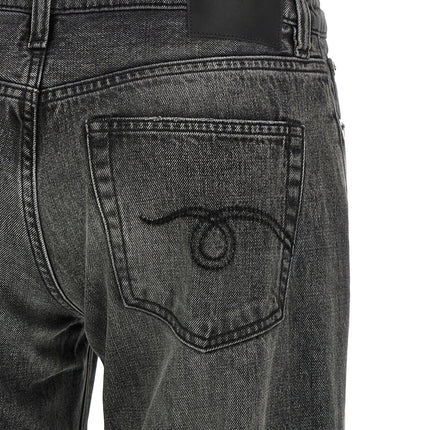 R13 Gray Cotton Straight-Leg Jeans