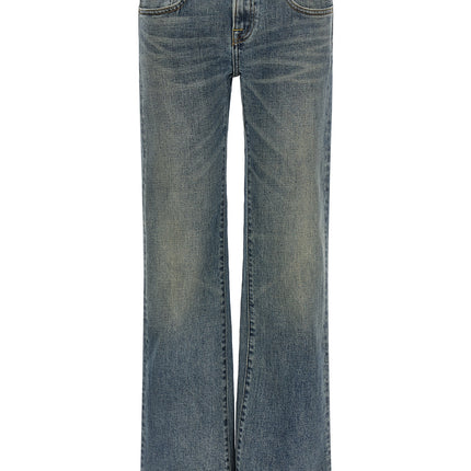 R13 Blue Cotton Flared Jeans