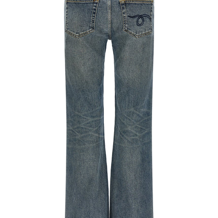 R13 Blue Cotton Flared Jeans