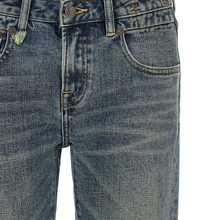 R13 Blue Cotton Flared Jeans