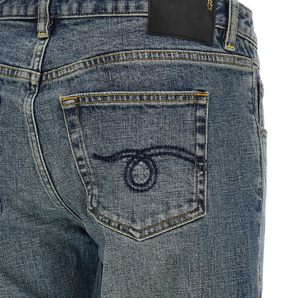 R13 Blue Cotton Flared Jeans