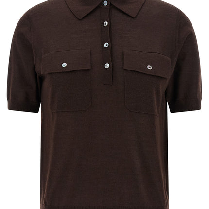 P.A.R.O.S.H. Brown Wool Polo Shirt