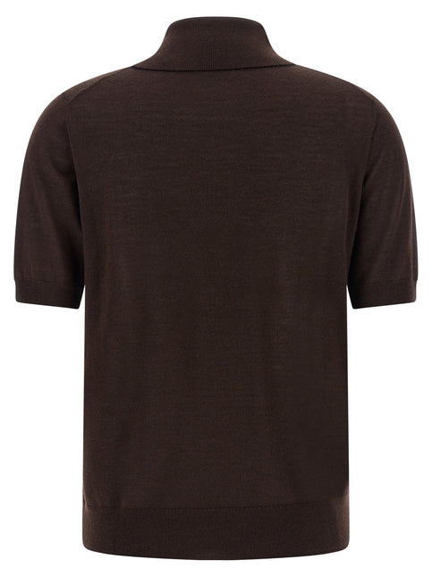 P.A.R.O.S.H. Brown Wool Polo Shirt