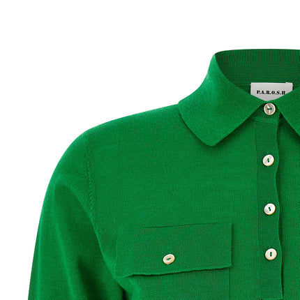 P.A.R.O.S.H. Bicolor Wool Polo Shirt
