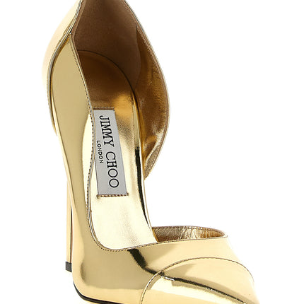 Jimmy Choo Gold Leather High Heel Pumps
