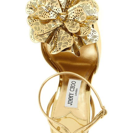 Jimmy Choo Gold Leather Stiletto Heel Sandals