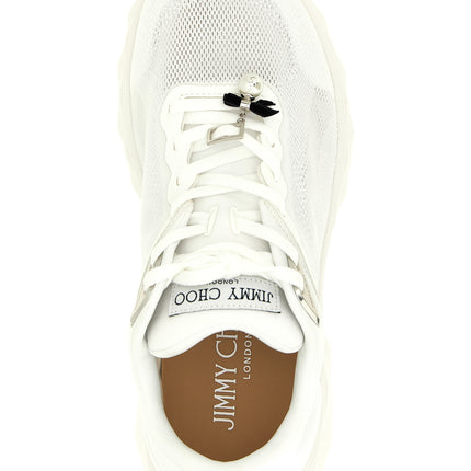 Jimmy Choo White Tencel Athletic Sneakers