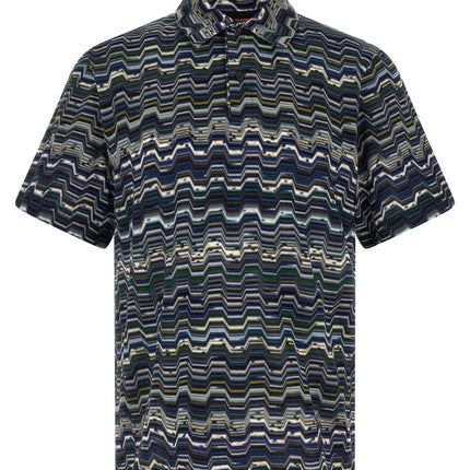 Missoni Blue Cotton Polo Shirt