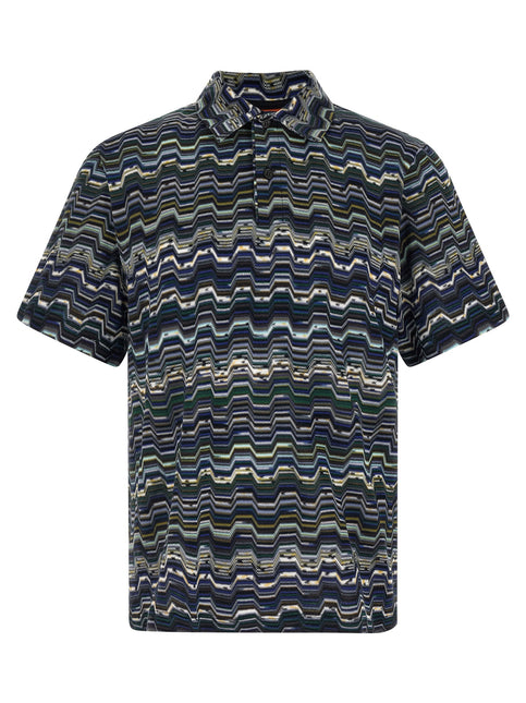 Missoni Blue Cotton Polo Shirt
