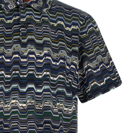 Missoni Blue Cotton Polo Shirt