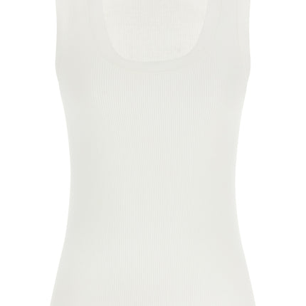 P.A.R.O.S.H. White Cotton Sleeveles T-Shirt