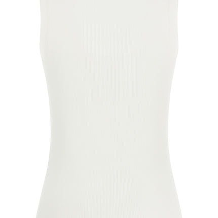 P.A.R.O.S.H. White Cotton Sleeveles T-Shirt
