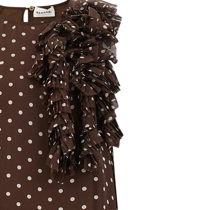 P.A.R.O.S.H. Brown Polyester Long Dress