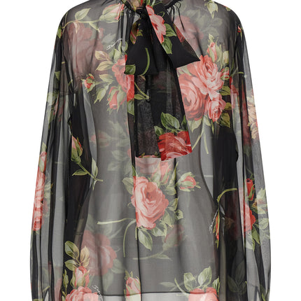 Dolce & Gabbana Black Silk Pattern Shirt