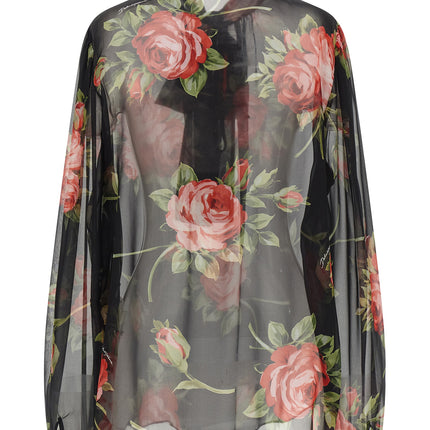 Dolce & Gabbana Black Silk Pattern Shirt