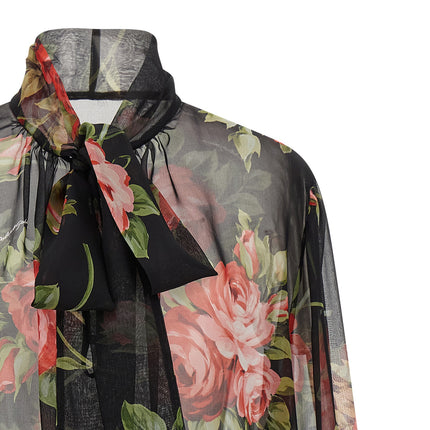Dolce & Gabbana Black Silk Pattern Shirt